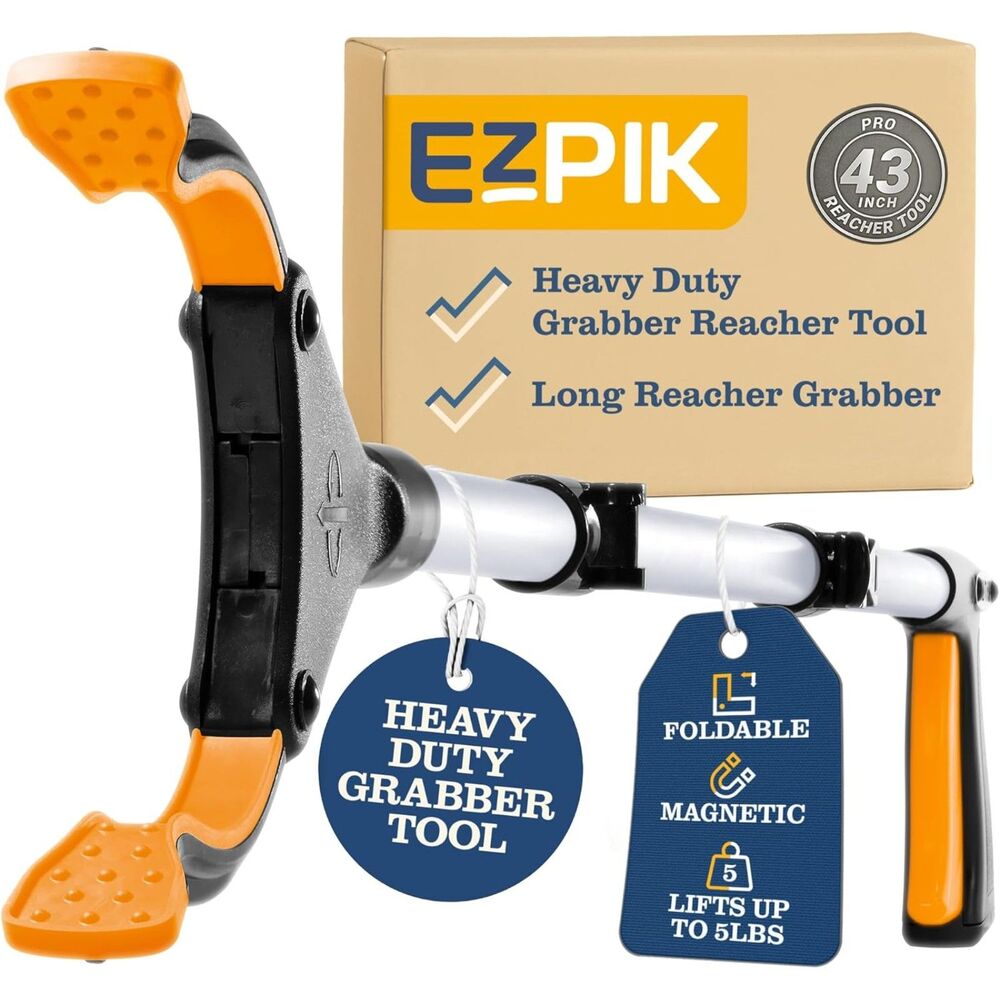 EZPIK Pro 43" Foldable Grabber Reacher Tool for Seniors, Trash Picker